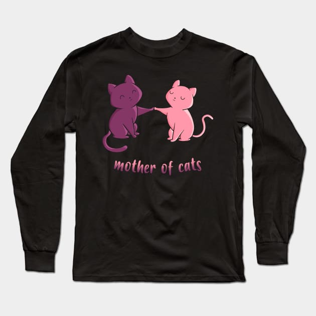 MOTHER OF CATS cute kawaii kitten Long Sleeve T-Shirt by leepianti